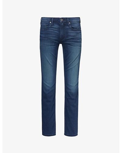 PAIGE Lennox Slim-fit Slim-leg Stretch-woven Jeans - Blue