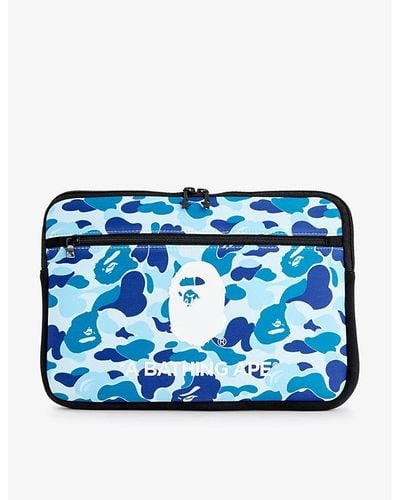 A Bathing Ape Camo-print 13' Woven Laptop Case - Blue