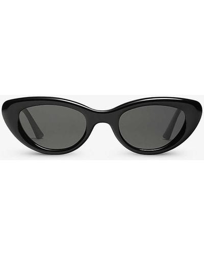 Gentle Monster Conic 01 Cat-eye Branded Arm Acetate Sunglasses - Black