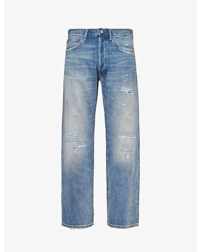 Polo Ralph Lauren Rigid Belt-loop Regular-fit Straight-leg Jeans - Blue