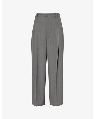 Jacquemus Le Pantalon Salti Relaxed-fit Wide-leg Wool Pants - Grey