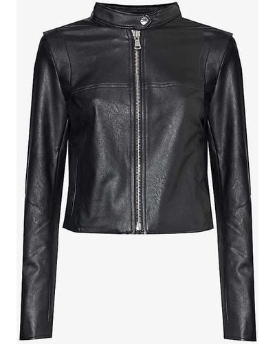 Spanx Like Leather Slim-fit Faux-leather Jacket X - Black