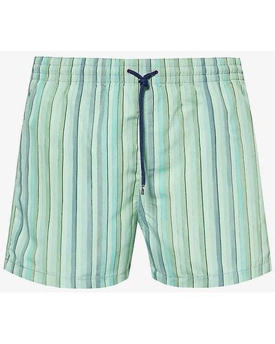 Paul Smith Striped Recycled Polyester-blend Swim Shorts Xx - Blue