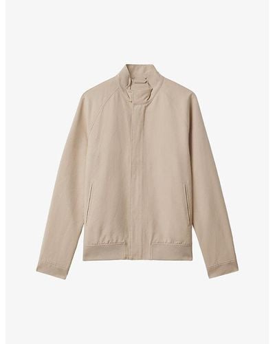 Reiss peggy High-neck Woven Jacket - Natural
