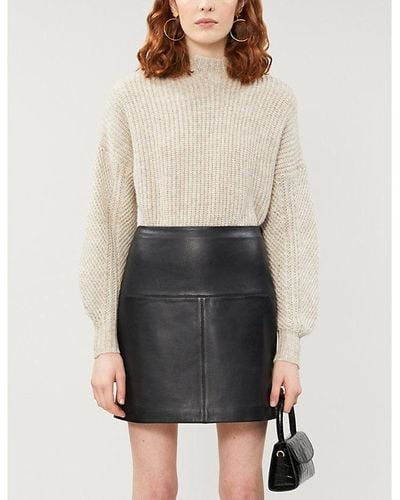 Ted Baker Valiat Leather Skirt - Gray