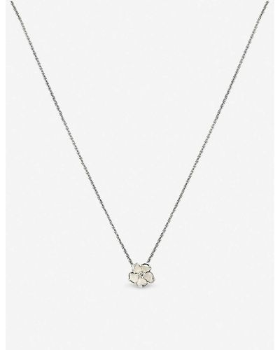 Shaun Leane Cherry Blossom And Diamond Pendant Necklace - Metallic
