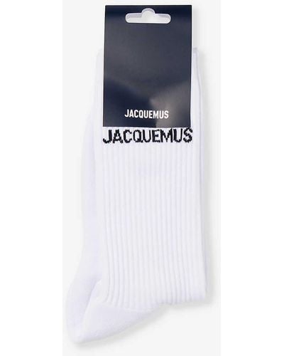 Jacquemus Les Chaussettes Branded Cotton-blend Socks - White
