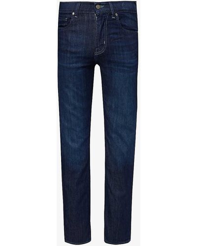 7 For All Mankind Slimmy Straight-leg Slim-fit Stretch-denim Jeans - Blue