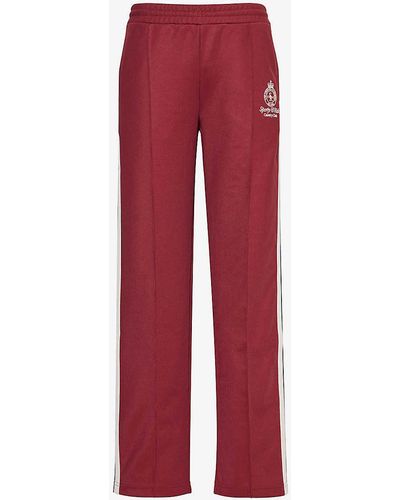 Sporty & Rich Crown Logo-embroidered Woven Track jogging Bottoms