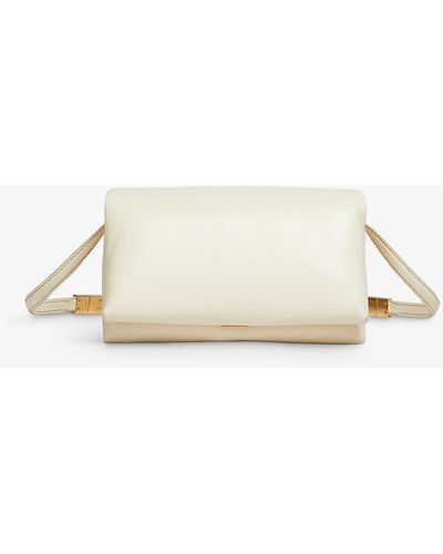 Marni Prisma Small Leather Shoulder Bag - Natural