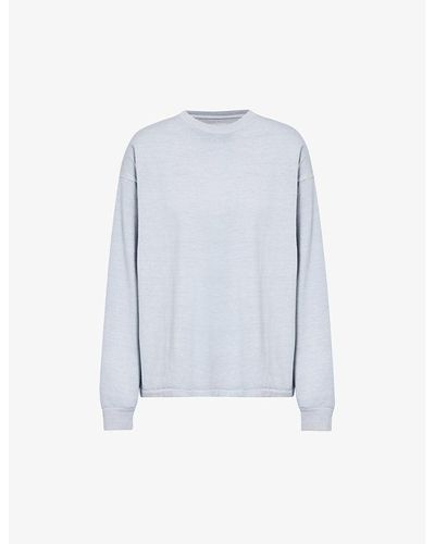 GYMSHARK Everywear Comfort Brand-print Cotton-jersey T-shirt - Blue