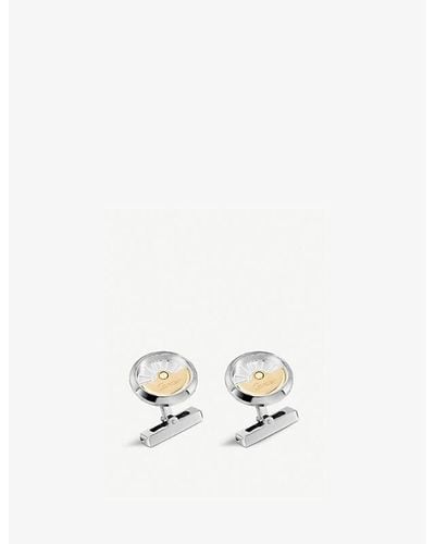 Cartier Oscillating Yellow-gold And -plated Sterling Silver Cufflinks - White