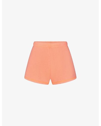 Skims Light French Terry Relaxed-fit Cotton-blend Shorts - Pink