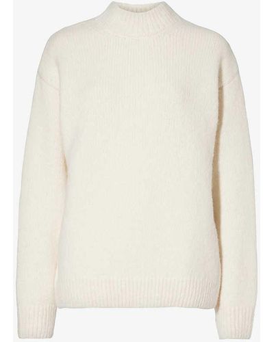 Jacquemus La Maille Pavane Relaxed-fit Alpaca Wool-blend Knitted Jumper - White
