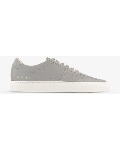 Common Projects Bball Suede And Leather Low-top Trainers - White