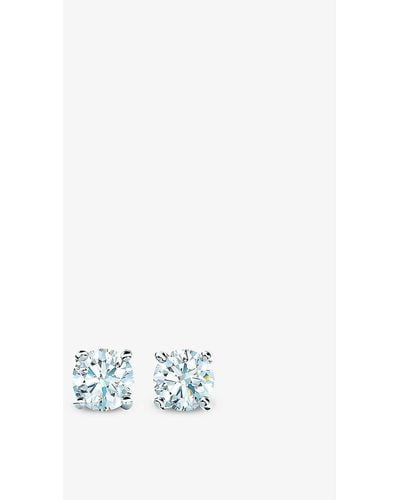 Tiffany & Co. Tiffany Solitaire And 0.29ct Round Brilliant-cut Diamond Stud Earrings - White