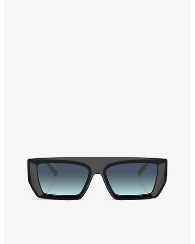 Tiffany & Co. Tf4214u Rectangle-frame Metal Sunglasses - Blue