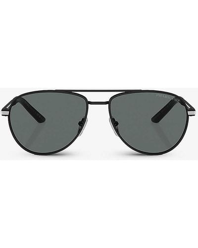 Prada Pr A54s Pilot-frame Acetate Sunglasses - Grey