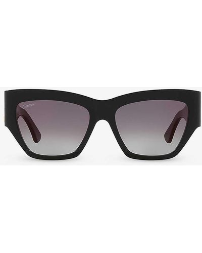Cartier Ct0435s Cat-eye Acetate Sunglasses - Grey