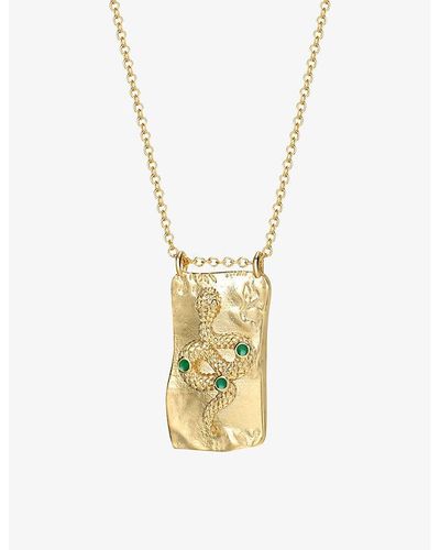 Celeste Starre Snake Eyes 18ct Yellow -plated Brass Pendant Necklace - Metallic