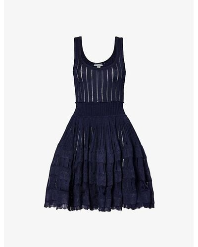 Alaïa Crinoline Stretch-woven Blend Mini Dress - Blue
