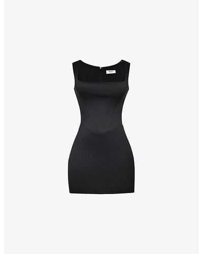 House Of Cb Enya Fitted Woven Mini Dres - Black