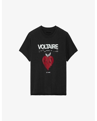 Zadig & Voltaire Tommer Graphic-print Short-sleeve Cotton T-shirt - Black