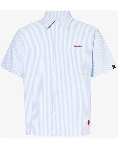 ICECREAM Diner Stripe-print Cotton Shirt - Blue