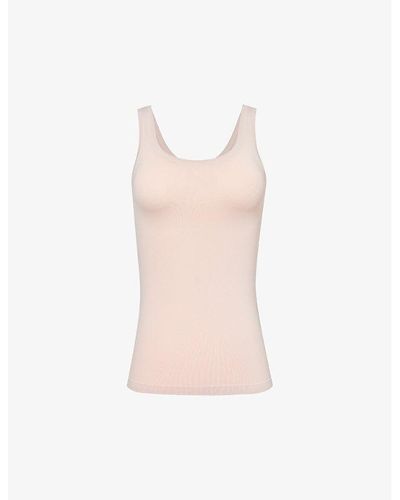Hanro Touch Feeling Stretch-woven Vest Top - Pink