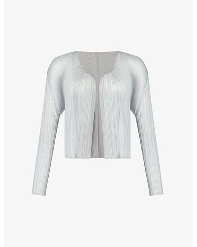 Pleats Please Issey Miyake Basics Pleated Knitted Top - Gray