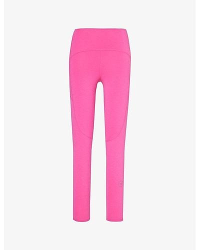 adidas By Stella McCartney Yoga Brand-print Stretch-woven Blend leggings X - Pink