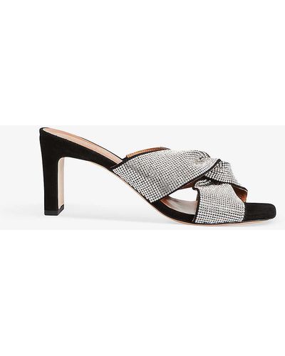 Claudie Pierlot Amanon Rhinestone-embellished Heeled Leather Sandals - Multicolour
