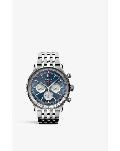 Breitling Ab0137211c1a1 Navitimer B01 Chronograph Stainless-steel Automatic Watch - Blue