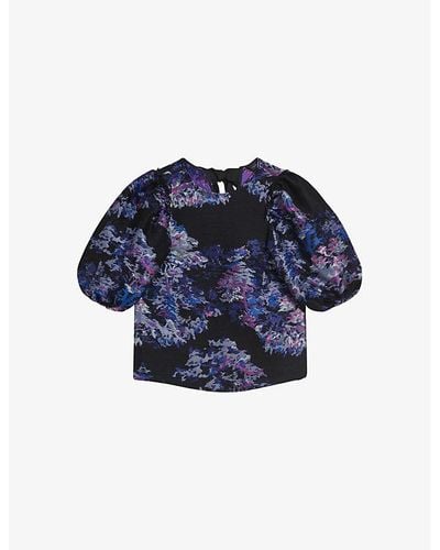 Ted Baker Olliiey Abstract Jacquard Top - Blue