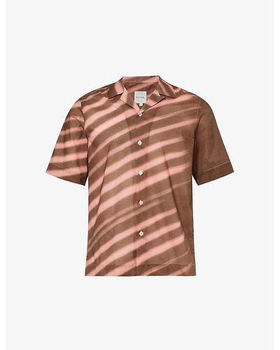 Paul Smith Vacay Striped Cotton Shirt X - Brown