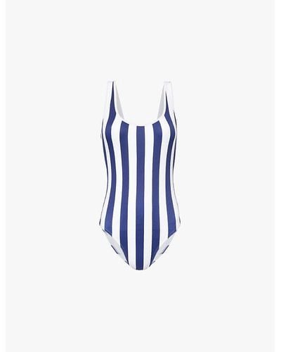 Melissa Odabash Vy Stripe Arezzo Striped Swimsuit - Blue
