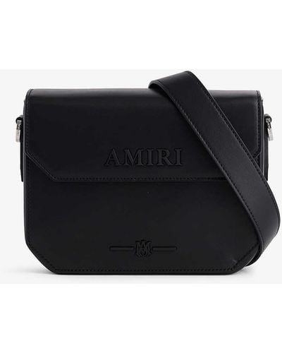 Amiri Logo-embellished Leather Cross-body Bag - Black