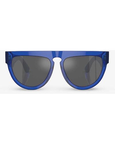 Burberry Be4416u Round-frame Acetate Sunglasses - Blue