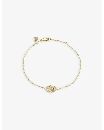 14k Gold Diamond Hamsa Bracelet  Zoe Lev Jewelry