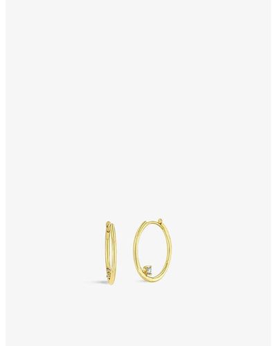 The Alkemistry Zoe Chicco 14ct Yellow-gold And 0.06ct Diamond Medium Hoop Earring - Natural