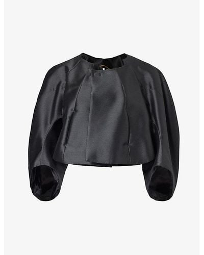 Comme des Garçons Relaxed-fit Front-pocket Woven Jacket - Black