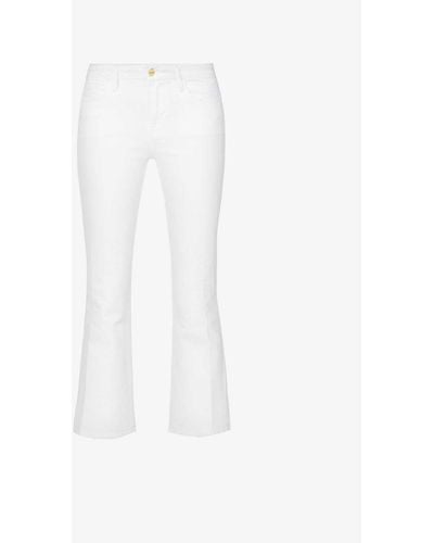 FRAME Le Crop Mini Boot Boot-cut Mid-rise Jeans - White