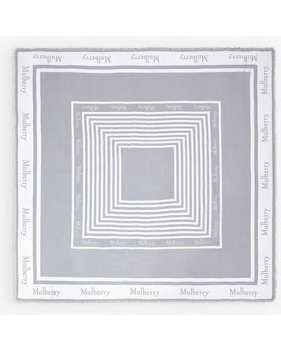 Mulberry Square 140 Modal And Cashmere-blend Scarf - White