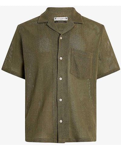 AllSaints Sortie Textured-knit Cotton Shirt - Green