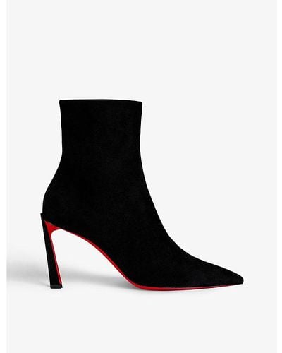 Christian Louboutin Condora 85 Suede Ankle Boots - Black
