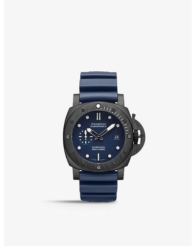 Panerai Pam01226 Submersible Carbon Fiber And Rubber Automatic Watch - Blue