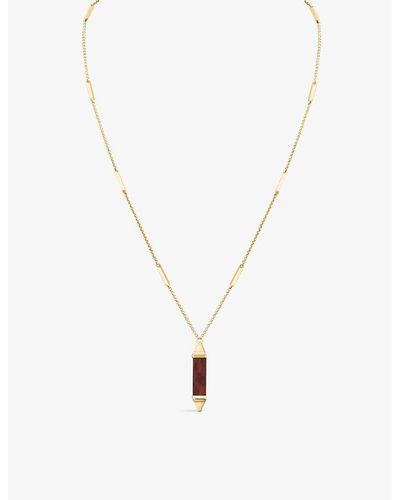 Cartier Les Berlingots De Large 18ct Yellow-gold And Snakewood Pendant Necklace - Metallic