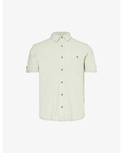 PAIGE Braydon Short-sleeve Cotton-jersey Shirt - White