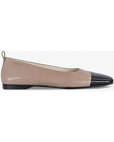 Vagabond Shoemakers Delia Contrast-toe Leather Courts - White
