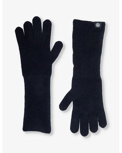 Canada Goose Brand-patch Cashmere-blend Gloves - Blue